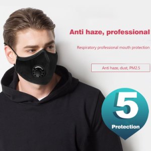 1pcs  Washable Mouth Mask With Breathing Valve PM2.5 Haze Mask Breath Valve Anti-dust Mouth Mask Breathable Respirator