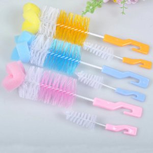 2Pc Baby Nipple Brush Bottle Brush 360 Degree Sponge Cleaner With Pacifier Brush