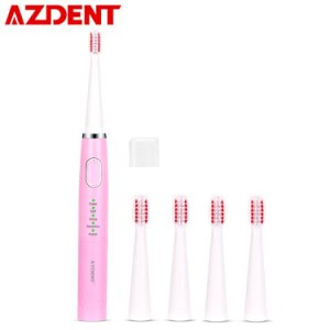 5 Modes Adults Sonic Electric Toothbrush Waterproof Battery Powder Tooth Brush with 3 or 5 Replacement Heads for Teeth Whitening