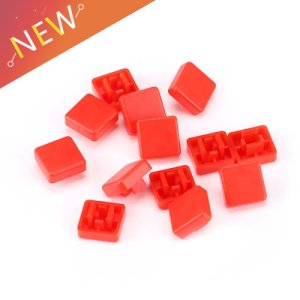 50pcs/lot Red rectangle Plastic Switch Caps For 12*12*7.3MM Micro SwitchTouch Button Lid Cover