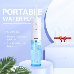 5pc Tips USB Rechargeable Portable Oral Irrigator Water Dental Flosser Teeth Cleaning Collapsible Upgraded Dental Irrigator Jet
