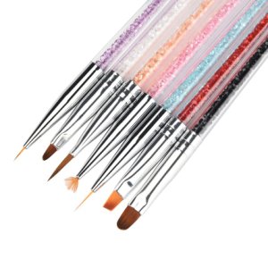 7pcs Nail Art UV Gel Polish Design Dot Painting Detailing Nail Pen Brushes Tool Set Women Nail Beauty 5U1103