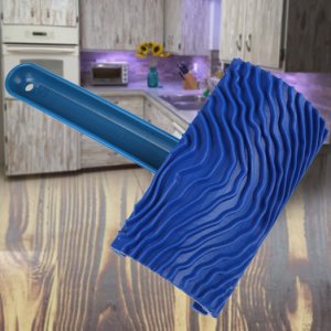 Art Tool Painting Roller Rubber Imitation Durable Handle Blue Home Decoration Wood Pattern DIY Brush Wall Graining Empaistic