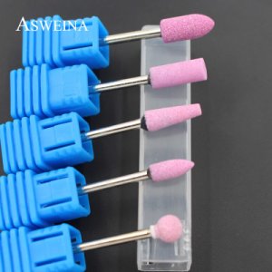 ASWEINA 1pcs Pink Colors Ceramic Stone Nail Drill Bit Nail Art Tools Electric Manicure Machine Accessories Cutter Nail Files