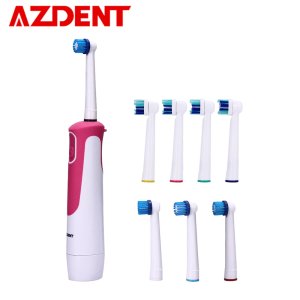 AZDENT Hot Advanced Electric Toothbrush Rotating Type Battery Operated No Rechargeable Tooth Brush Teeth Whitening For Adults