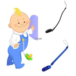 Baby Infant Toddler Dummy Pacifier Spring Soother Nipple Clip Chain Holder Strap MAY16_35