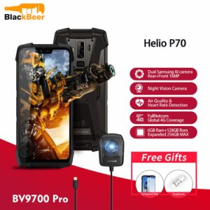Blackview BV9700 Pro IP68/IP69K Rugged Mobile Phone Helio P70 6GB 128GB Android 9.0 Smartphone 16+8MP Night Vision Dual Camera