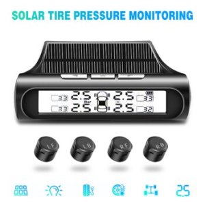 Car Wireless Solar Tire Pressure Monitoring USB Charging Tyre Wheel Pressure Gauge External Sensor Tyre Pressure Detector