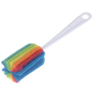 Detachable Colorful Water Bottle Cup Mug Glass Washing Sponge Cleaning Brush Scrubber With Handle Cleaning Utensils Brush Glass