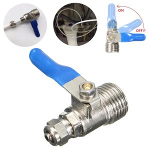 Durable 1/2 to 1/4 Inch RO Feed Filter Water Adapter Ball Faucet Tap Reverse Osmosis Switch Copper