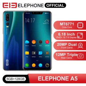 ELEPHONE A5 6GB 128GB Mobile Phone MTK6771 Octa Core 6.18'' FHD+ Screen 20MP Front Face Unlock 4000mah 4G Android 8.1 Smartphone