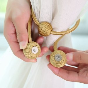 European Style Magnetic Curtain Tie Backs Spherical Chain Buckle Drapery Holdback Clip Holders Home Decoration