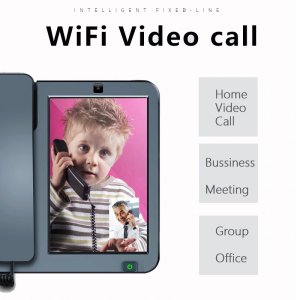 GSM SIM Card Smart Touch Screen Wifi Video Fixed Telephone With Speed Dial Bluetooth APPS For Home Office Smart Phones