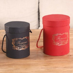 Hat Boxes Round Floral Boxes Flower Packaging Paper Bag Gift Storage Box Snacks Candy Packaging Box With Lid Lanyard