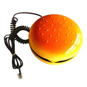 Imitation Hamburger Telephone with Wire Landline Phone for Home Art Decor
