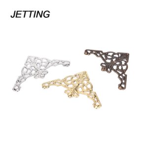 JETTING Metal Iron Book Corner Protector Book Scrapbook Album Decorative Protector Cover For Antique Brass Jewelry Box brackets