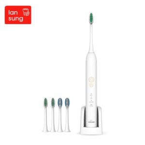 Lansung Electric Toothbrushes Rechargeable Wireless Charger Sonic Toothbrush Ultrasonic Electric Tooth Brush 3 Heads