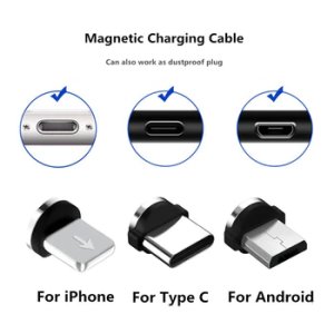 Magnetic Cable plug USB Cable Jack adapter for iPhone 8 pin USB C Micro Type C Plugs Android Fast Charging USB Charger Cord Plug