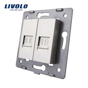 Manufacture Livolo,Wall Socket Accessory, The Base of Telephone,Computer Socket,TV ,sound,video,microphone Outlet ,grey color