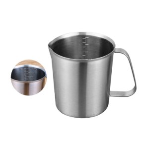 Measuring Cup Liquid Large Capacity Home Milk Kitchen Tea Stainless Steel Coffee Thick With Scale Nozzle Design Practical Baking