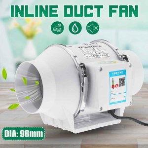 Mixed Flow Inline Duct Booster Fan Turbines Air Blower Hydroponic Air Ventilation System Bathroom Toilet Kitchen Extractor Fan
