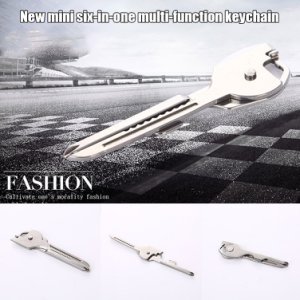 Multifunctional Utility Key Tool 6 in1 Pockets Keychain Outdoor Tool Multi Tools for Auto Camping FP8