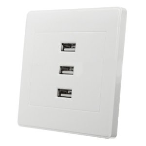 New 3 Port USB 2.0 Wall Charger Socket Useful Adapter 10A Power Outlet Plate Panel DIY Home Sockets