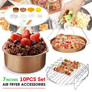 New Arrival 2019 7 inch 10 Pcs Air Fryer Accessories Home  Kitchen Cooking Accessories Tools Fit For all 3.2-6.8QT Air Fryer