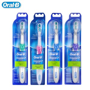Oral B Cross Action Electric Toothbrush Teeth Whitening Dual Clean 4 Colors Randomly Deliver Replaceable Brush Heads