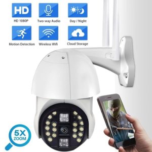 Pattern 20LED Wifi Security Camera Network IP66 APP Rotation Two-Way Audio Indoor Outdoor Night Vision Motion Detection