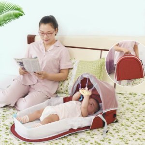 Portable Bassinet For Baby Foldable Baby Bed Travel  Sun Protection Mosquito Net Breathable Infant Sleeping Basket With Toys f q