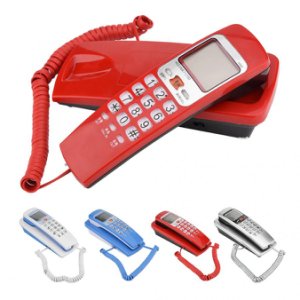 Portable Mini Phone Wall Mount Telephone FSK/DTMF Caller ID Landline Extension for Home Family Hotel telefono fijo para casa