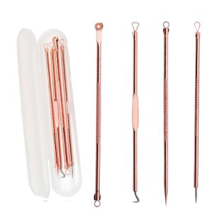 Rose Gold Silver Blackhead Extractor Cleaning Black Dots Blemish Acne Removal Needles Black Spots Pore Cleanser Skin Care Tool