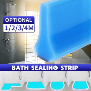 Self-Adhesive Bath Shower Screen Door Sealing Strip Silicone Dry Wet Depart Sealing Strip Window Fixture Accessories 1/2/3/4M