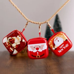 Special Design 2019 Christmas Kid Gift Santa Claus Coin Purse For Candy Children Pocket Small Money Wallet Pouch Zip Coin Bag
