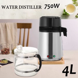 Stainless Steel Distilled Water Machine Portable Two-button Household Water Filter 4L With Over-temperature Insurance Function