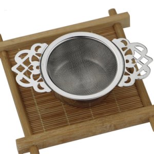 Stainless Steel Tea Strainer With Drip Bowl Easy Clean Loose Leaf Traditional Hanging Herbal Double Ear Infuser Filter