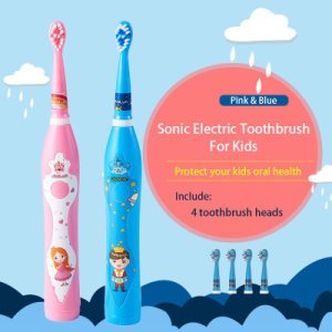 UBALUN Electric Toothbrush For Kids Rechargable Toothbrush Sonic USB Portable Charger Charging 4 Heads Tooth Brush Electric
