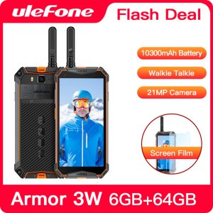 Ulefone Armor 3WT IP68 Rugged Smartphone Android 9.0 5.7 Helio P70 6G+64G 10300mAh Cell Phone 4G 21MP NFC Mobile Phone Android