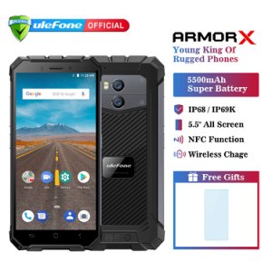 Ulefone Armor X IP68 Waterproof Mobile Phone Android 8.1 5.5 HD Quad Core 2GB+16GB NFC Face ID Wireless Charge Smartphone