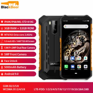 Ulefone Armor X5 5.5 Mobile Phone 4G LTE Rugged Waterproof Smartphone Android 9.0 CellPhone 3GB 32GB MT6763 Octa Core IP68 NFC