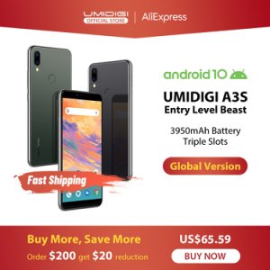 UMIDIGI A3S Android 10 Global Band 3950mAh Dual Rear Camera  5.7 Smartphone 13MP Selfie Triple Slots Dual 4G VoLTE Celular