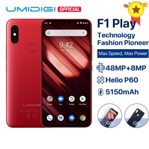 UMIDIGI F1 Play Android 9.0 6GB RAM 64GB ROM 48MP+8MP+16MP Cameras 5150mAh 6.3 FHD+ Helio P60 Global Version Smartphone Dual 4G