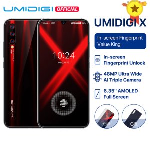 UMIDIGI X In-screen Fingerprint Global Version 6.35 AMOLED 48MP Triple Rear Camera 128GB NFC Helio P60 4150mAh Smartphone