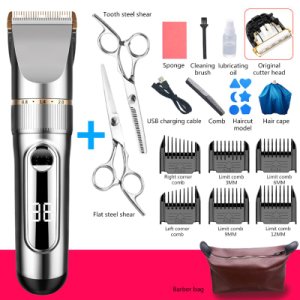 USB Smart Touch LCD Hair Clipper Electric Hair Shaving Device Household Tools