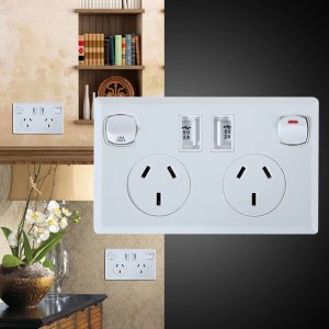 USB Wall Power Socket AC 250V 10A Dual USB Outlet AU Plug Adapter Socket 2 Switches Wall Charger Home Power Charger Panel