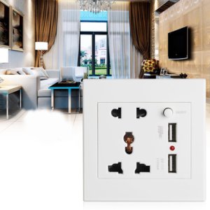 Wall Socket Home Fittings Receptacle Charger Power Adapter Port Outlet Panel Anti Impact Easy Install Dual USB