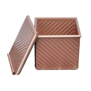Water Ripple Loaf Pan Homemade Box With Cover Non Stick Bread Tins Toast Making Aluminum Alloy Champagne Baking Mould For Cake