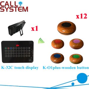 Wireless Service Pager System Wireless Call Buzzer For Coffee House 433.92MHZ( 1 display+ 12 call button )