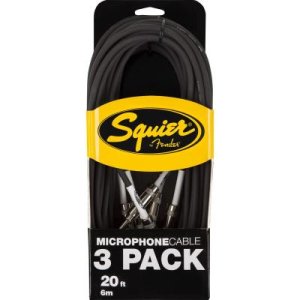 Non Communiqué Accessoires guitares squier by fender cable pour microphone 6m pack de 3 cables noirs cables microphone